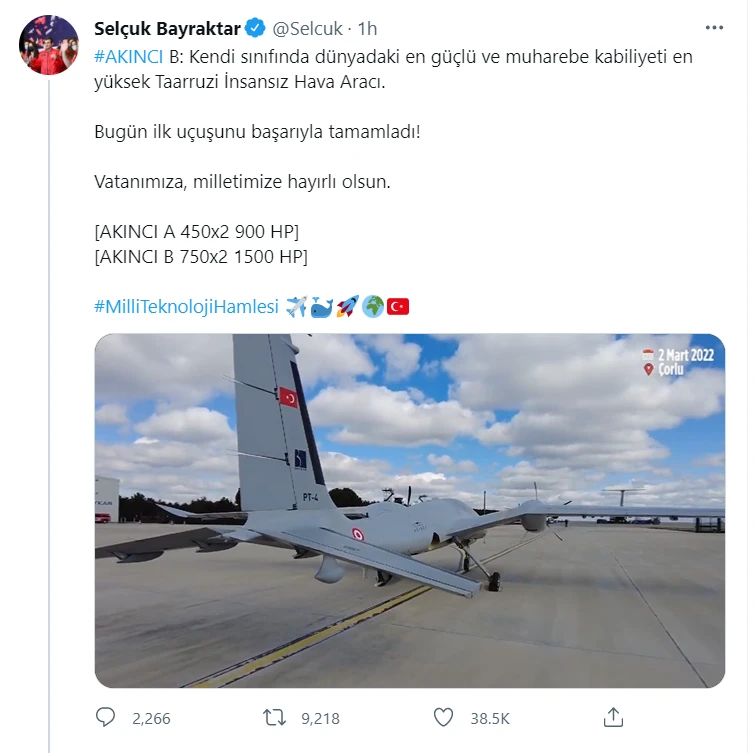 Bayraktar AKINCI B TİHA gökyüzüyle buluştu: Sırada AKINCI C TİHA var