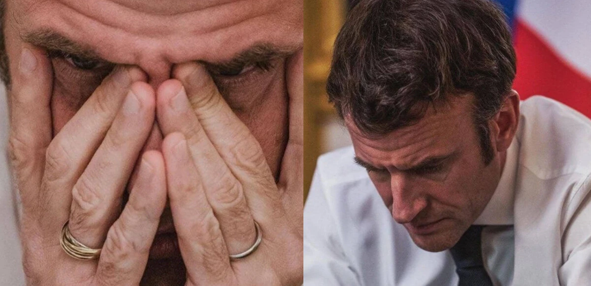 Vladimir Putin ile görüşen Macron'un hayal kırıklığı objektiflere yansıdı