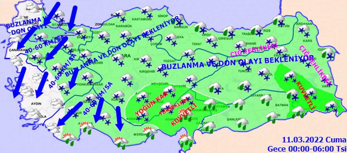 Meteoroloji'den 29 kente kuvvetli kar yağışı uyarısı