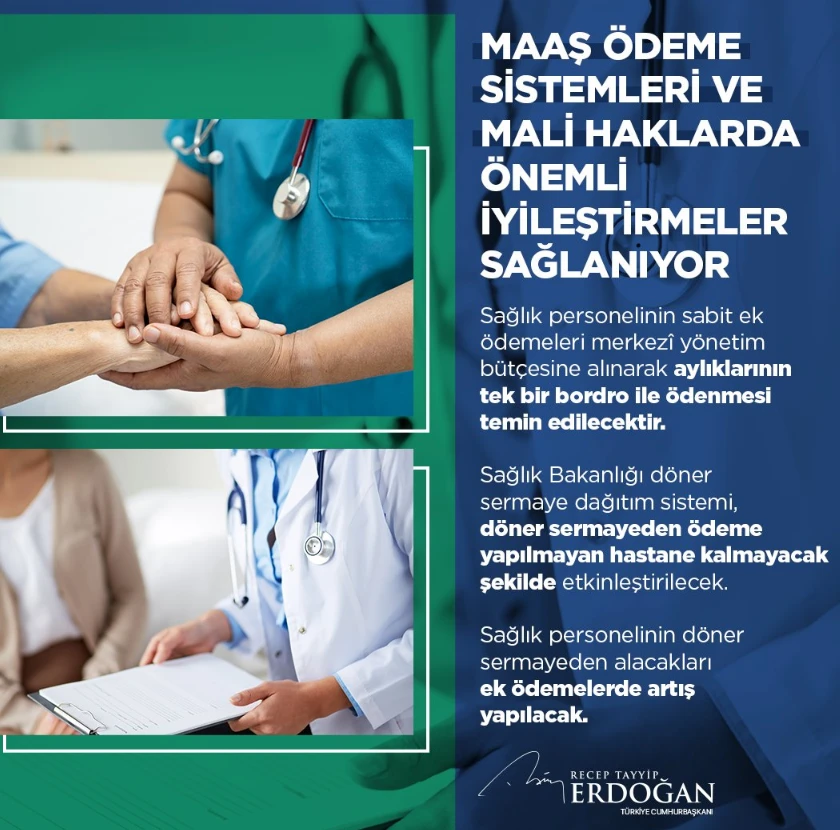 Cumhurbaşkanı Erdoğan'dan sağlık çalışanlarına 5 yeni müjde!