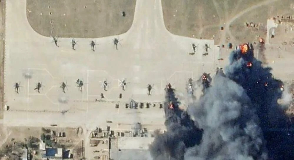 Ukrayna ordusu Rusların helikopterlerini kalkamadan vurdu