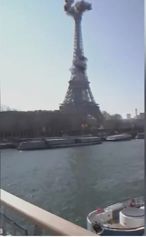Ukraynalılardan Avrupalıların tüylerini ürperten video! Eyfel'e de bombalar yağdı