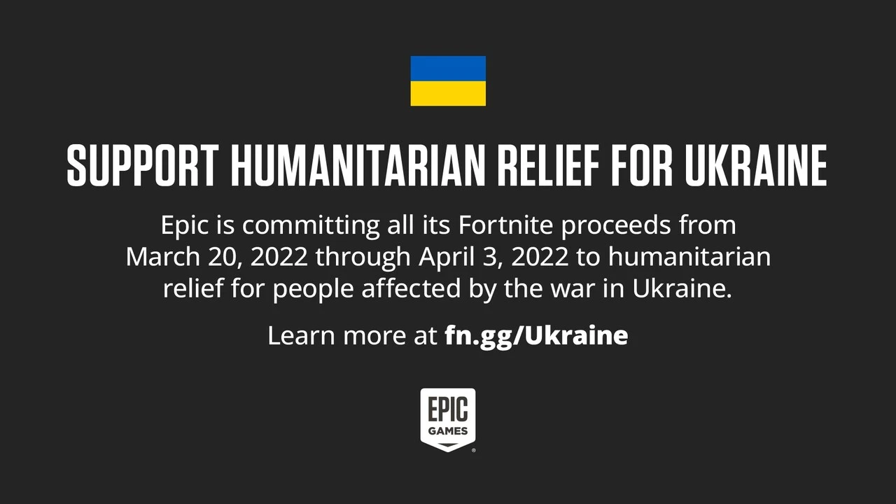 Epic Games'ten Ukrayna için yardım kampanyası: İki haftalık gelir verilecek