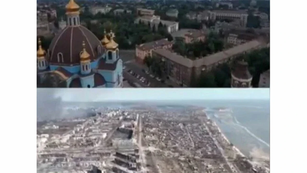 Mariupol'un eski halinden eser yok! Paylaşımlar hasarı gözler önüne serildi