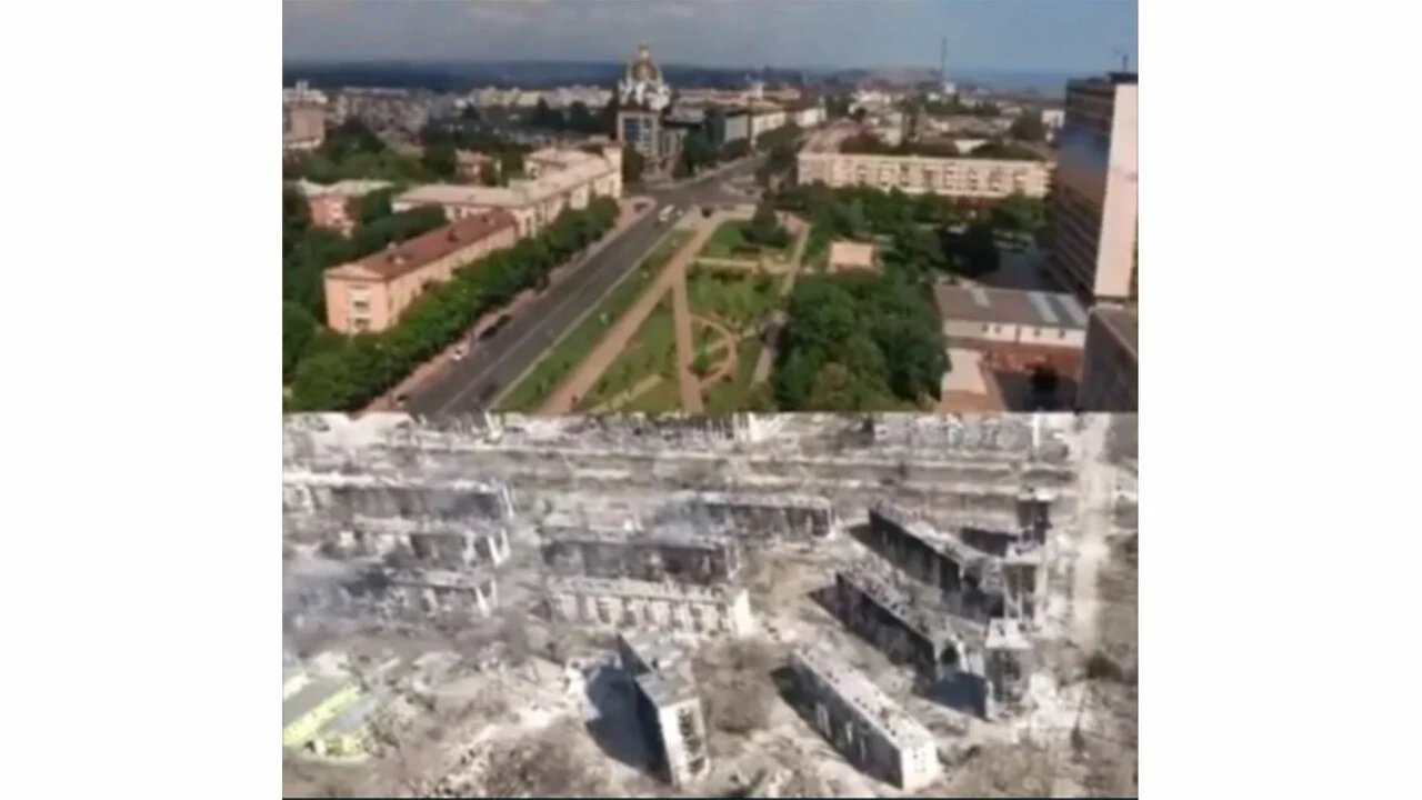 Mariupol'un eski halinden eser yok! Paylaşımlar hasarı gözler önüne serildi