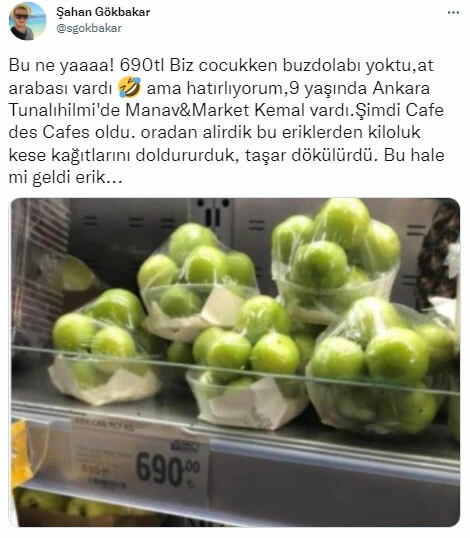 Şahan Gökbakar'dan erik fiyatlarına tepki: Buzdolabı yoktu at arabası vardı...