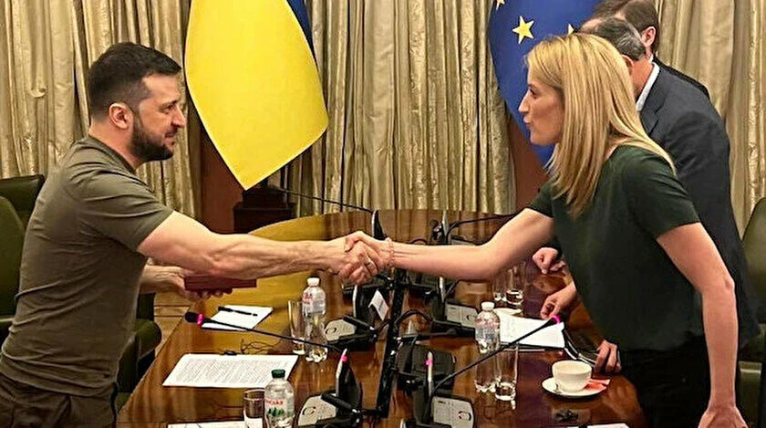 Kiev'e giden AP Başkanı Metsola'dan Ukrayna halkına 3 söz