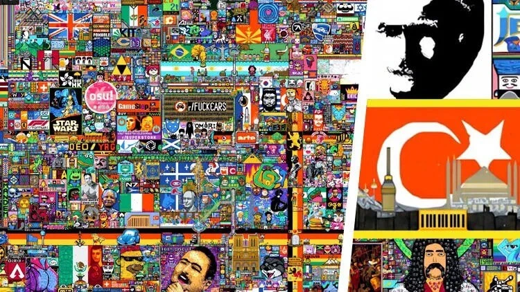 Türk Bayrağı, Atatürk ve Bayraktar TB2: Reddit’in R Place uygulamasına Türk damgası