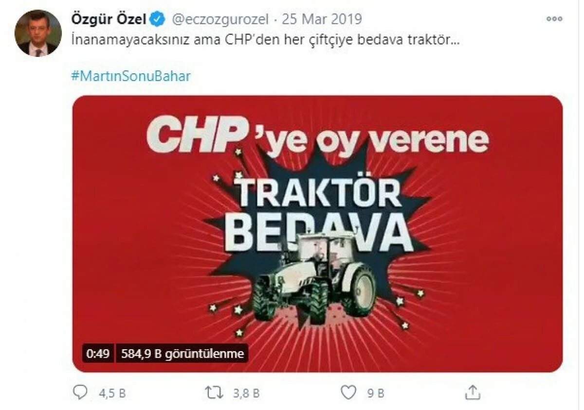 CHP’li Özgür Özel’den ‘bedava traktör’ vaadi itirafı: Dikkat çeksin diye yaptık