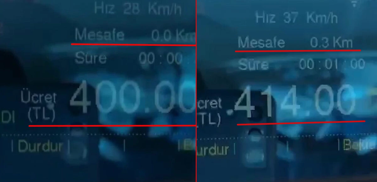 İstanbul’un göbeğinde taksimetre şoku: 7 lira birden attı, 5 dakikalık yola 435 lira ücret istedi