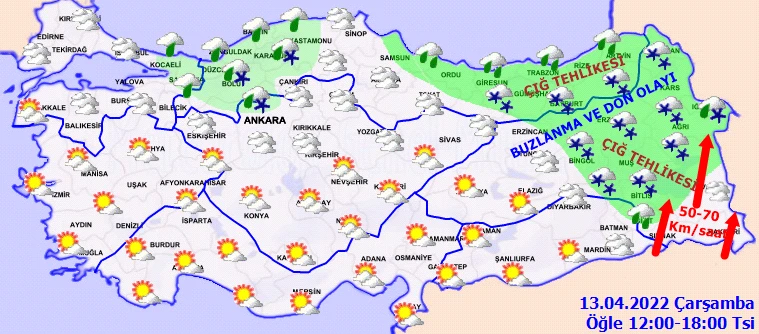 Meteoroloji'den bugün için kritik uyarı: Kar kuvvetli olacak (13 Nisan hava durumu)