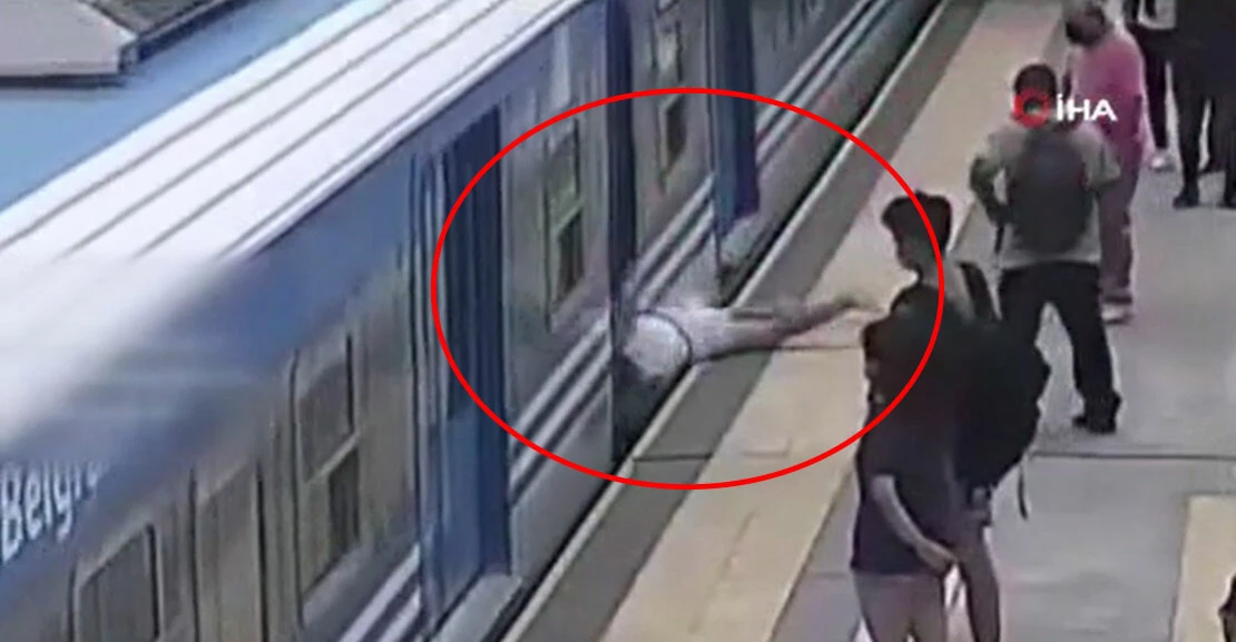 İnanılmaz kurtuluş! Tren geçtiği anda raylara düştü