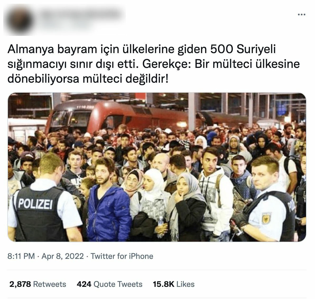 Suriyeli mülteci dezenformasyonu: Almanya'da sınır dışı edilen 500 mülteci yalanı