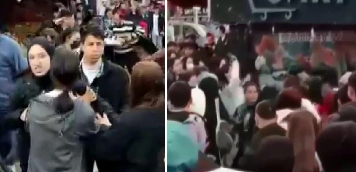 Liseli kızların meydan savaşı kamerada: Tekme ve yumruklar havada uçuştu