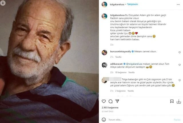 Tolga Karel'in babası vefat etti! Acı haberi bu sözlerle duyurdu