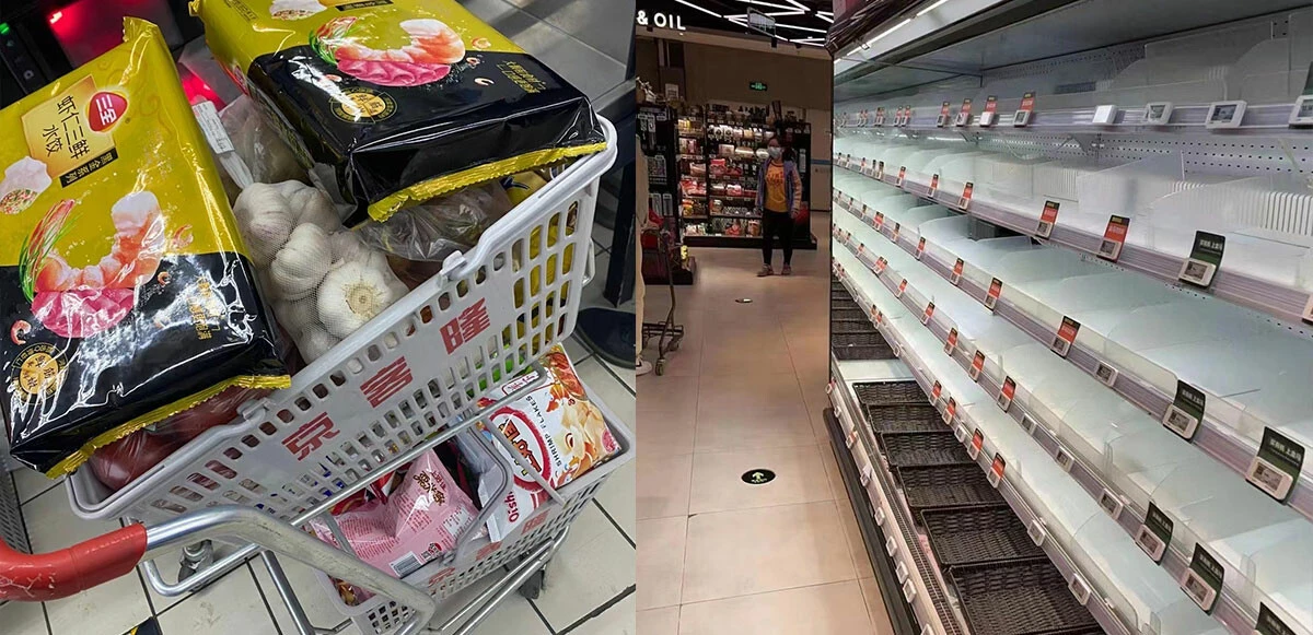 Pekin’de halk vaka çıkınca markete akın etti!
