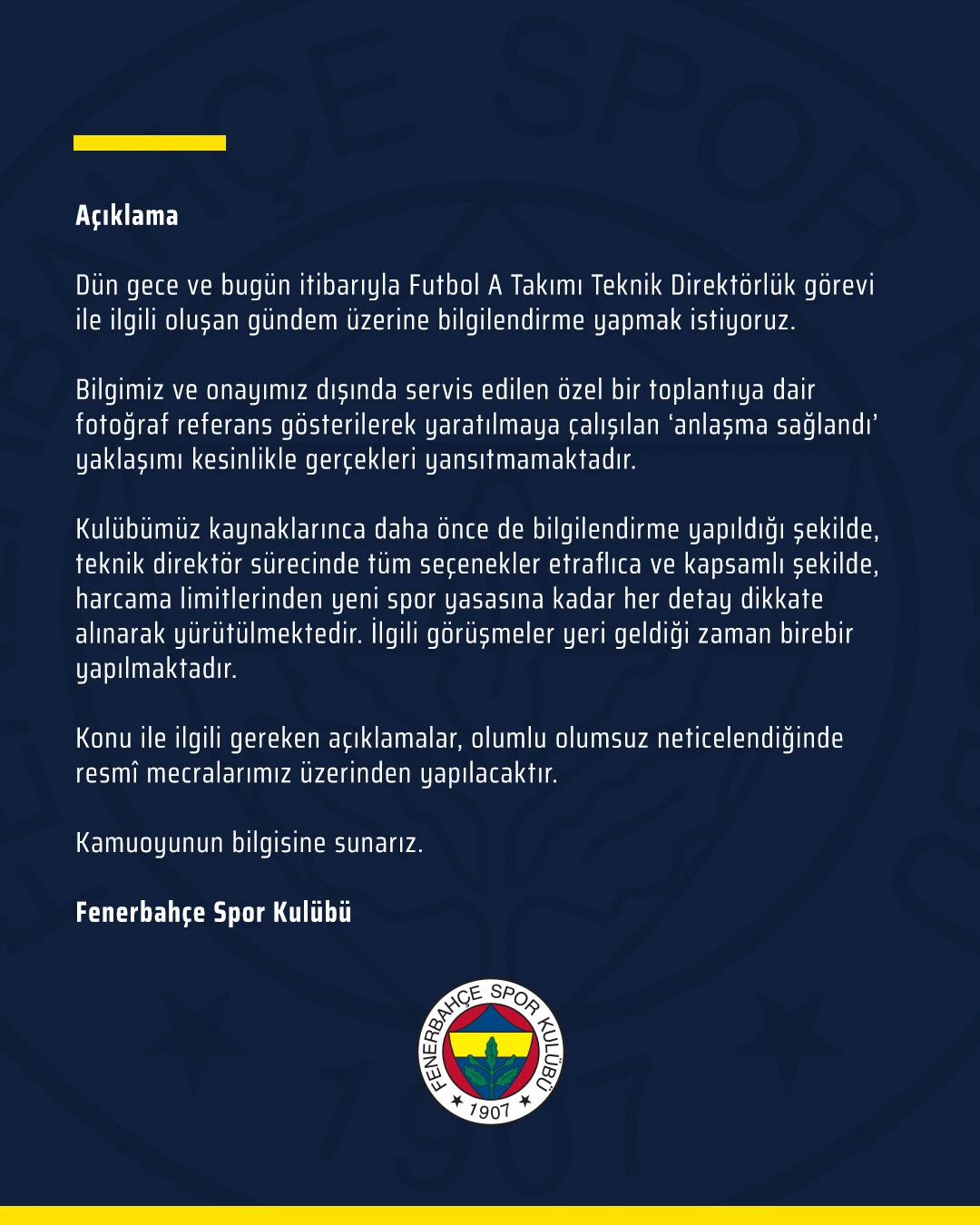 Fenerbahçe'den Jorge Jesus açıklaması