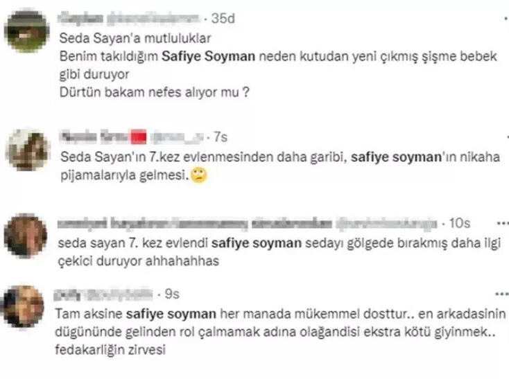 Seda Sayan'ın nikah şahidi Safiye Soyman'dan kıyafet açıklaması: Resim hatası...