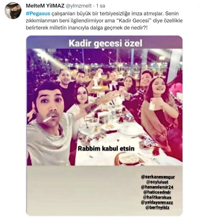 Pegasus çalışanları haddini aştı! Kadir Gecesi ile alay ettiler: Soruşturma başlatıldı