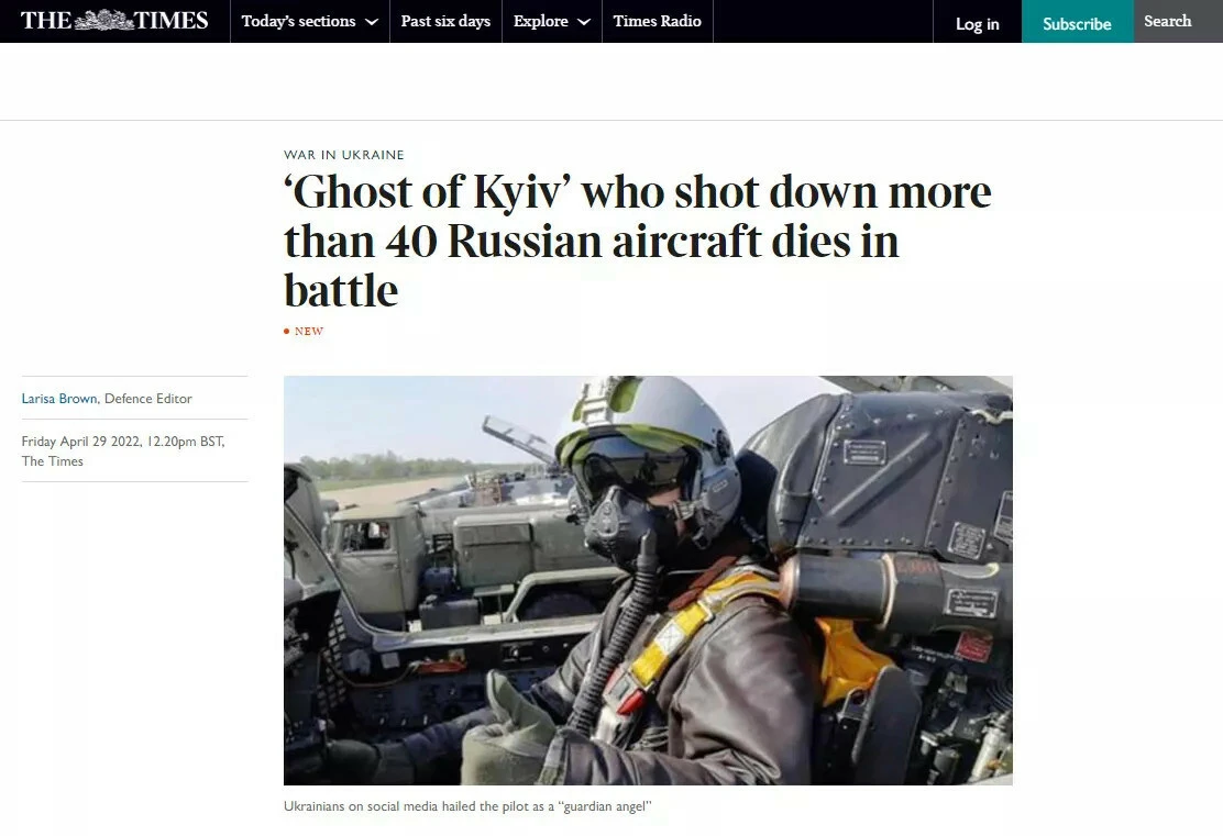 Ukrayna’da savaşın sembolü olan ‘Kiev’in Hayaleti’ hayatını kaybetti