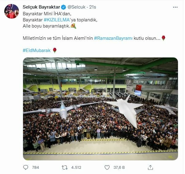 Selçuk Bayraktar'dan Ramazan Bayramı paylaşımı: Mini İHA’dan, Bayraktar KIZILELMA’ya bayramlaştık