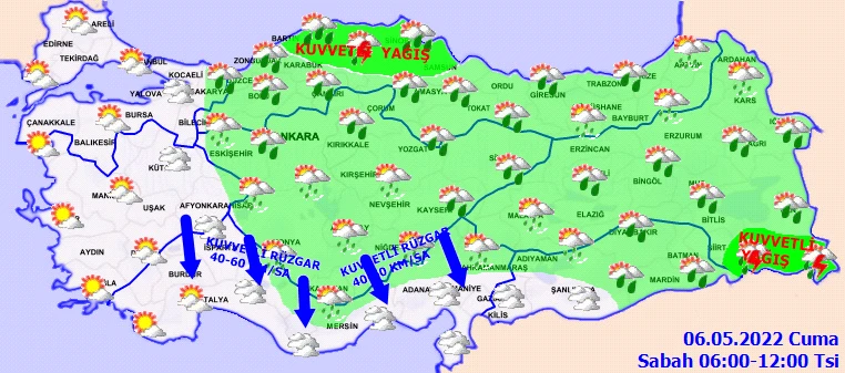 Hava sıcaklığında değişiklik yok! Meteoroloji'den kuvvetli yağış uyarısı (06 Mayıs hava durumu)
