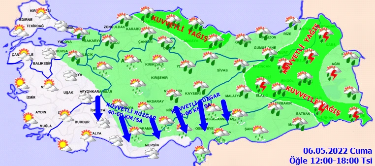 Hava sıcaklığında değişiklik yok! Meteoroloji'den kuvvetli yağış uyarısı (06 Mayıs hava durumu)