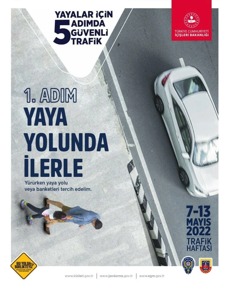 İçişleri Bakanlığı’ndan 81 ile genelge: Yayalar İçin 5 Adımda Güvenli Trafik