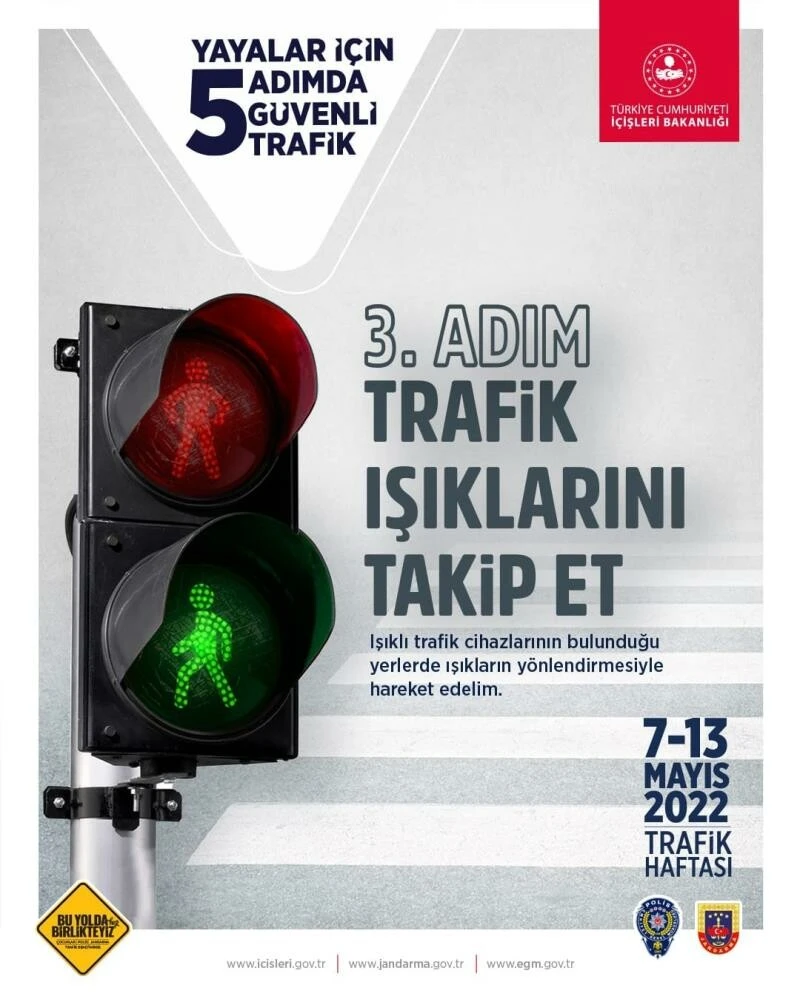 İçişleri Bakanlığı’ndan 81 ile genelge: Yayalar İçin 5 Adımda Güvenli Trafik