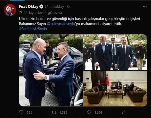 Ümit Özdağ’ın açıklamaları sonrası Bakan Soylu’ya destek ziyareti!