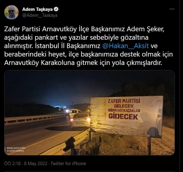 Zafer Partisi Arnavutköy İlçe Başkanı gözaltına alındı