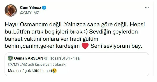 Gibi benzetmesi Cem Yılmaz'ın dizisi Erşan Kuneri'nin oyuncusu Zafer Algöz'ü kızdırdı