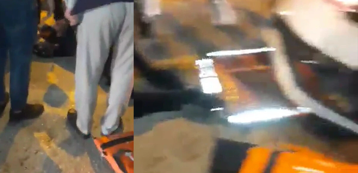 Motosikletli kurye otomobilin altında kaldı: Kurtarılmak için zamanla yarışıldı