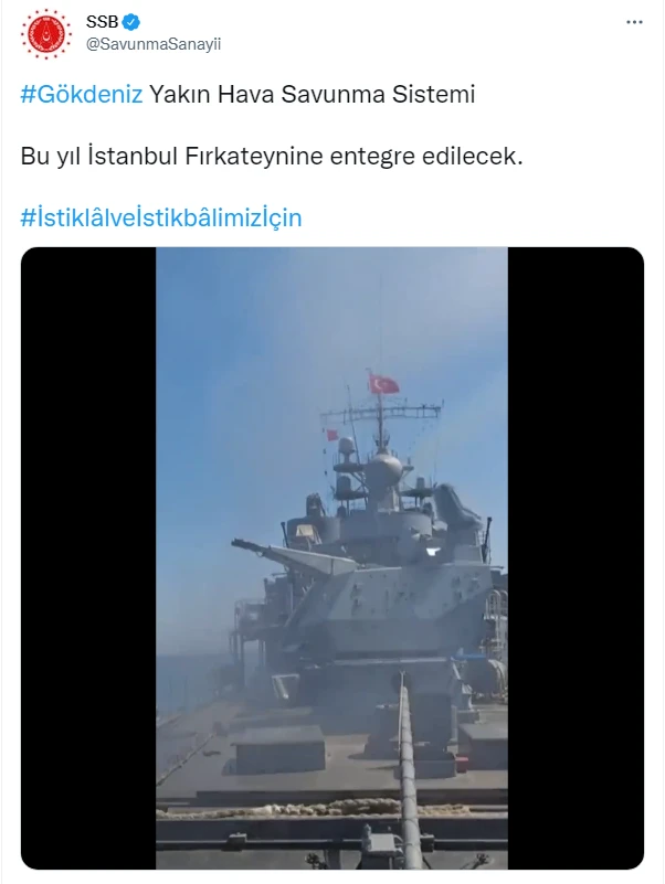 Yerli ve milli GÖKDENİZ’den bir adım daha! İstanbul Firkateynine entegre edilecek