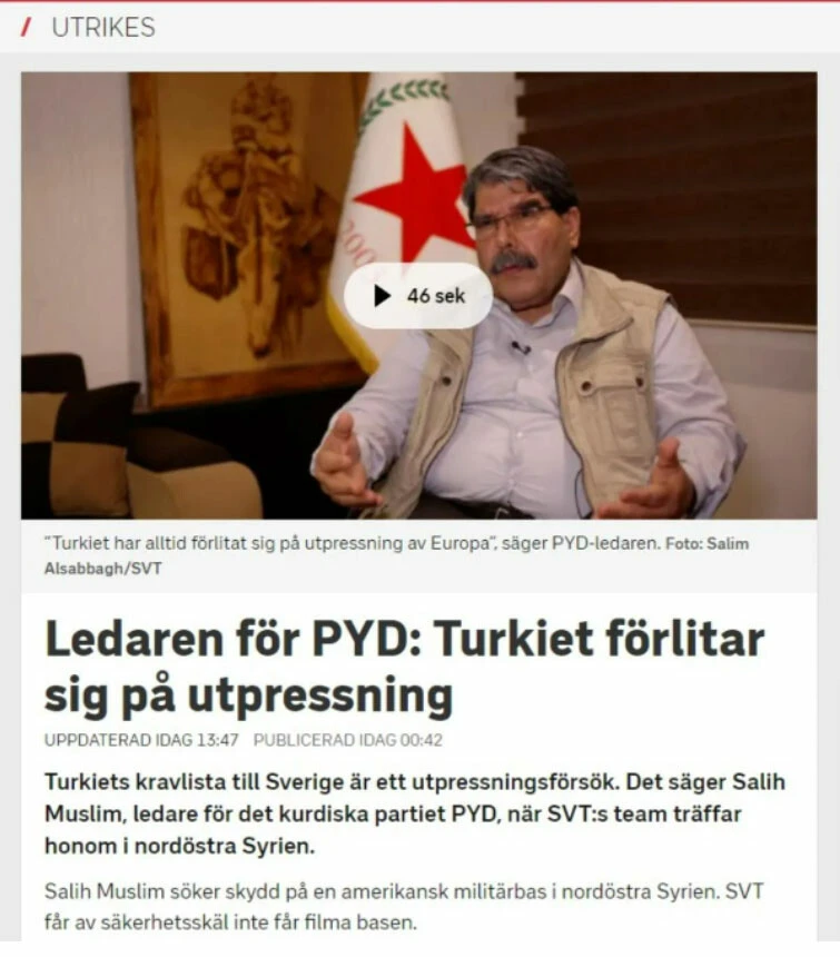 Heyet Ankara'da İsveç televizyonu teröristbaşıyla röportajda