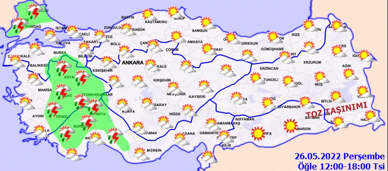 Meteoroloji il il uyardı: Sağanak etkili olacak! (26 Mayıs hava durumu)