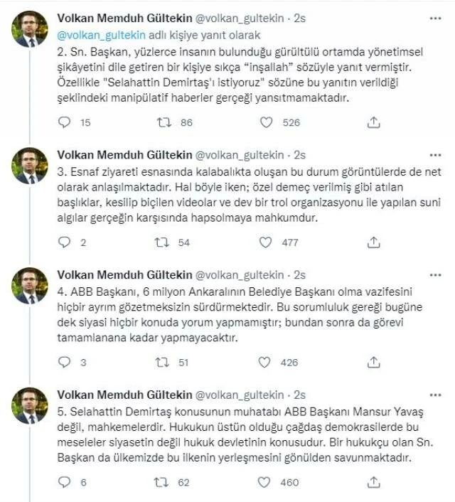 Mansur Yavaş cephesinden Selahattin Demirtaş açıklaması