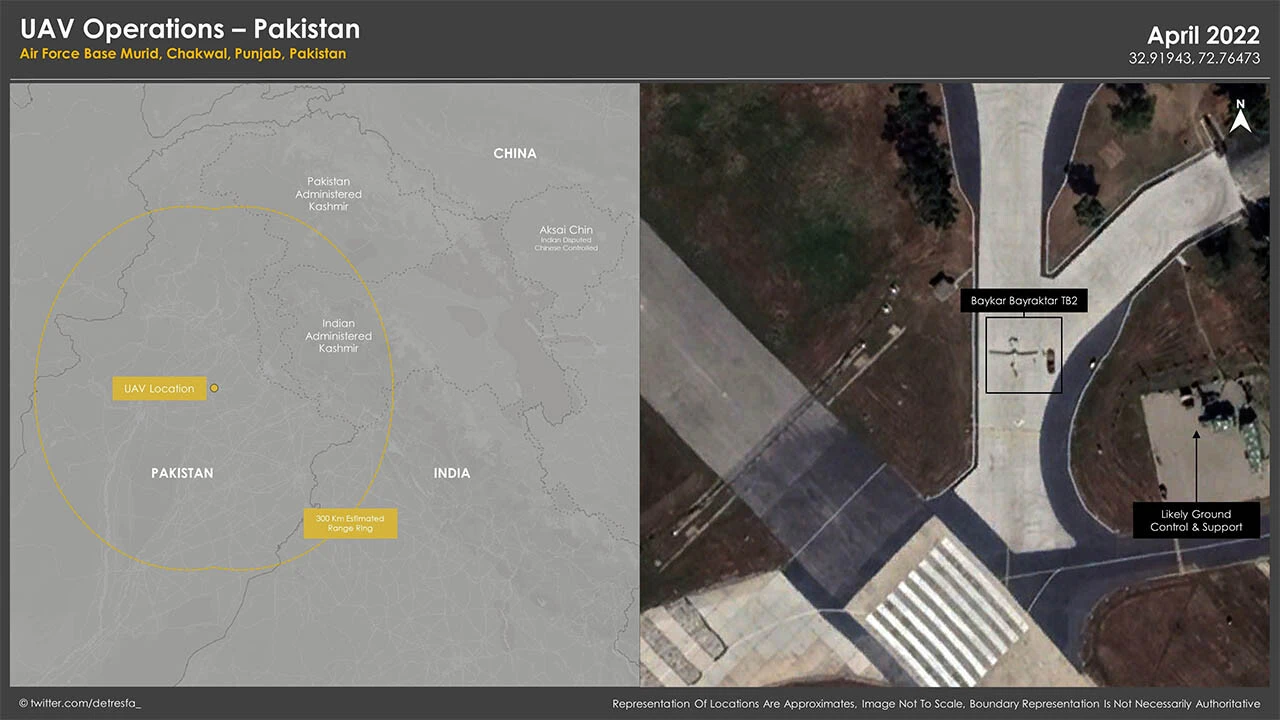 Bayraktar TB2 Pakistan Hava Sahasında: Uydu Görüntüleri Yayınlandı
