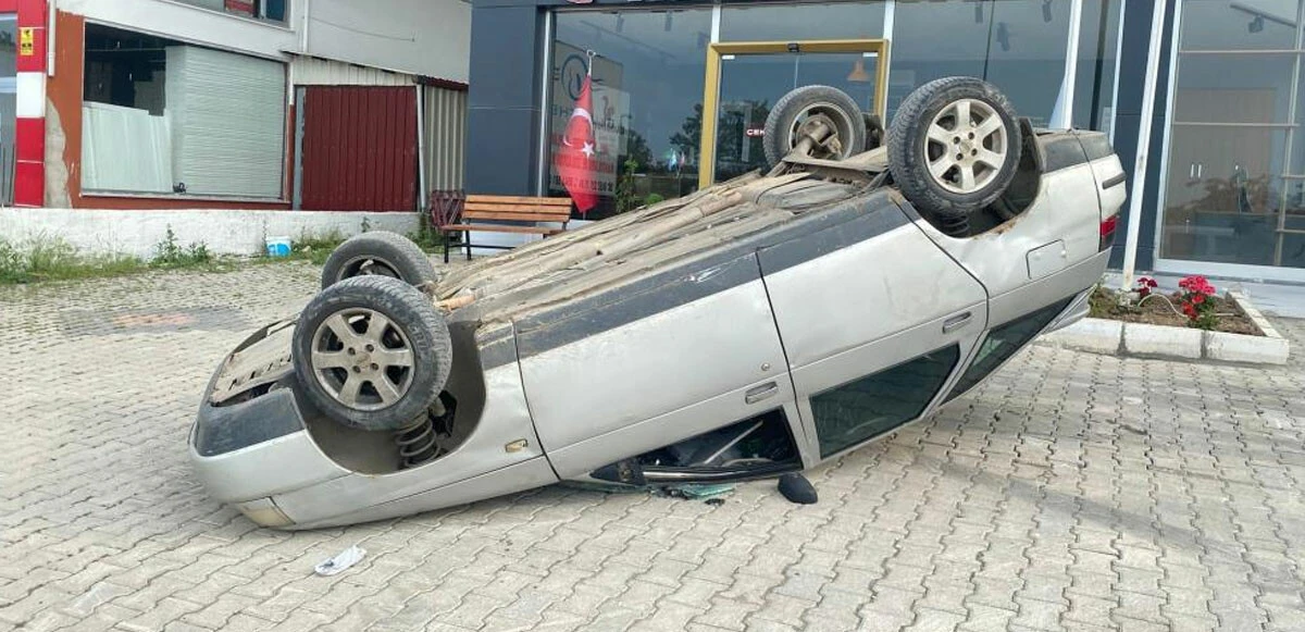 İş makinesi ile kovaladığı otomobili ters çeviren operatör tutuklandı