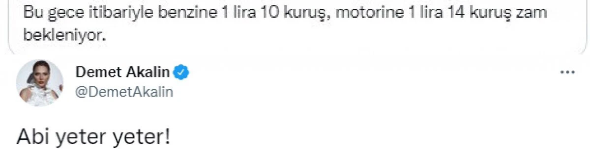 Demet Akalın'dan zam isyanı: Abi yeter yeter...