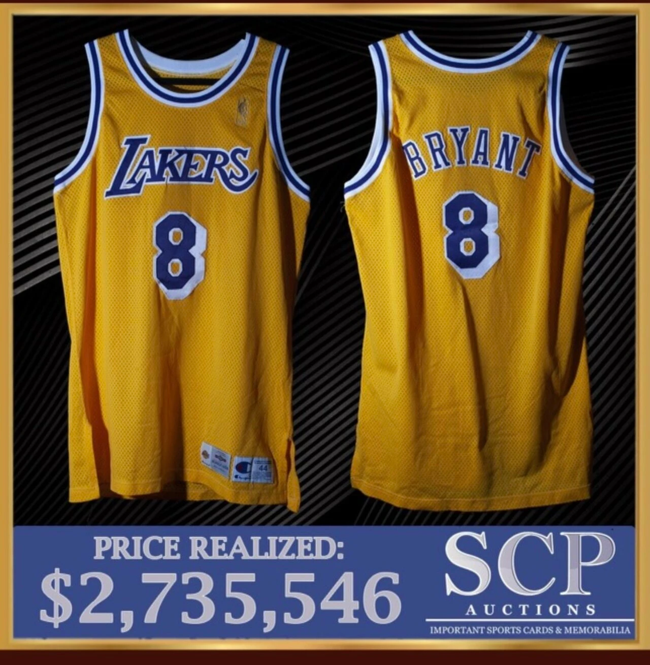 Kobe Bryant'ın çaylak sezonunda giydiği forma 2,7 milyon dolara satıldı