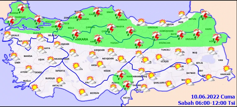 Meteoroloji'den ülke geneline uyarı: Sağanak ve fırtına şiddetli vuracak! (10 Haziran hava durumu)