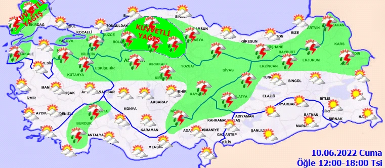 Meteoroloji'den ülke geneline uyarı: Sağanak ve fırtına şiddetli vuracak! (10 Haziran hava durumu)