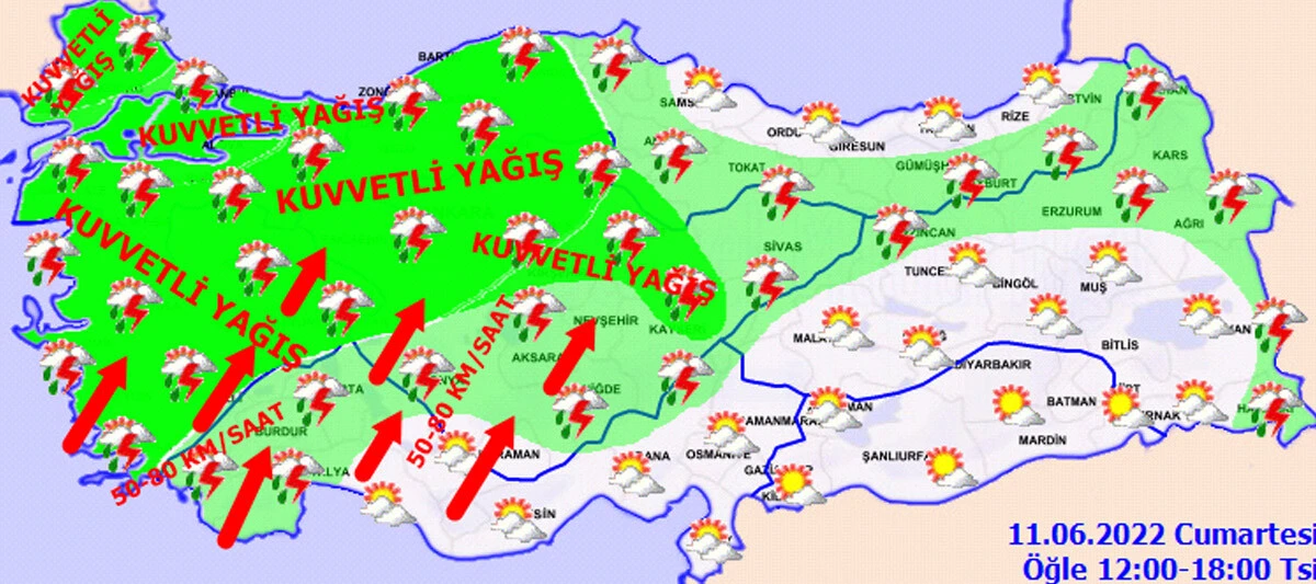 Meteoroloji'den 45 il için 'sarı ve turuncu' kodlu uyarı: Kuvvetli geliyor