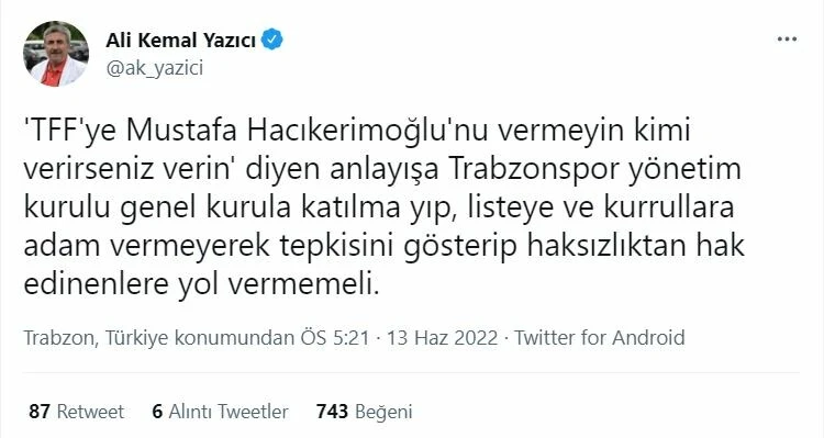 TFF'de Trabzonspor operasyonu!