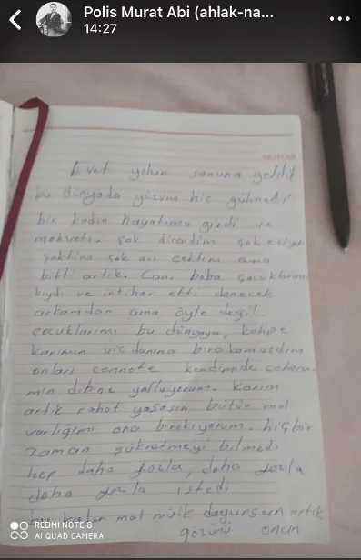 İki çocuğunu öldüren cani babanın intihar mektubu şoke etti: Cinnet değil planlı vahşet