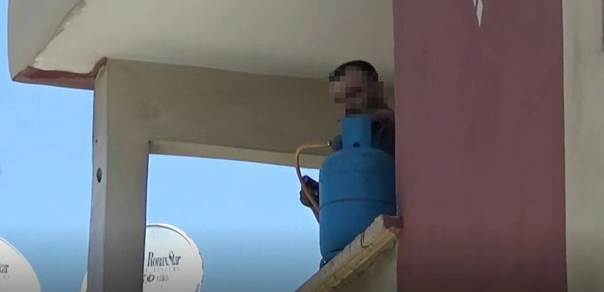 Evini tahliye etmesi istenince mutfak tüpüyle direndi