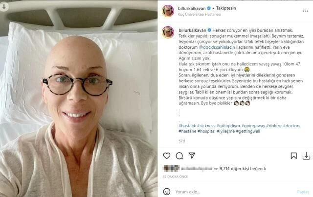 Kanserle mücadele eden Billur Kalkavan iyi haberi Instagram'dan duyurdu