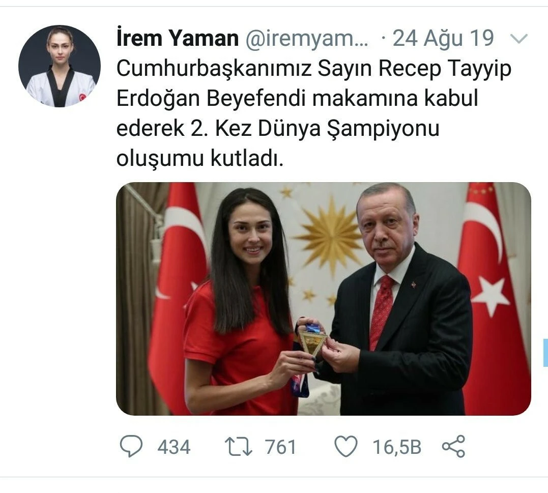 İYİ Parti'ye katılan İrem Yaman, Cumhurbaşkanı Erdoğan'la olan fotoğrafını sildi