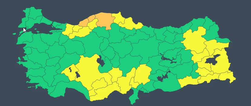 Yaz geldi, yağmur gitmedi! Meteoroloji’den 26 ile sarı ve turuncu kodlu uyarı: Sağanak kuvvetli vuracak (24 Haziran hava durumu)